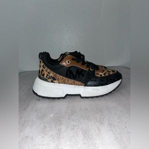 Kids Girls Michael Kors leopard print sneakers tennis shoes